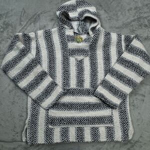 Baja Joe Hoodie Men's Pullover Stripes Very Good‎ Condition